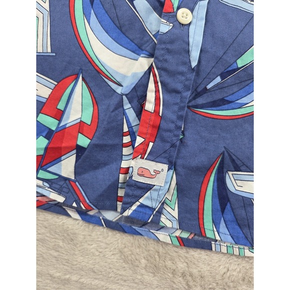 New Vineyard Vines Classic Fit Murray Shirt Mens Medium Spin Around Island Boats - Picture 4 of 8